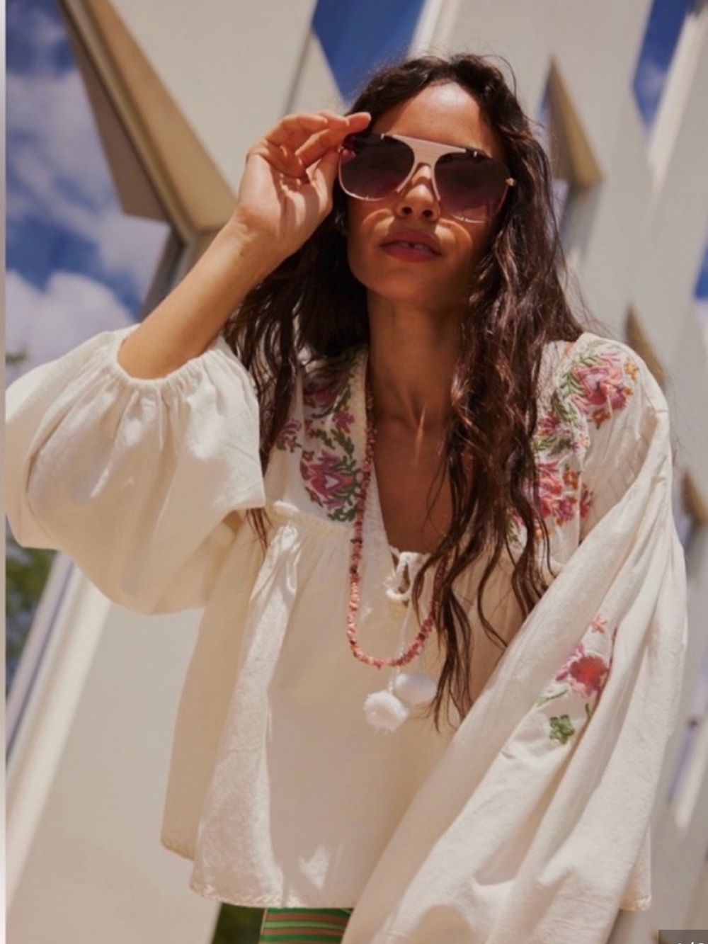 Free People Lucia Top with Floral Embroidery